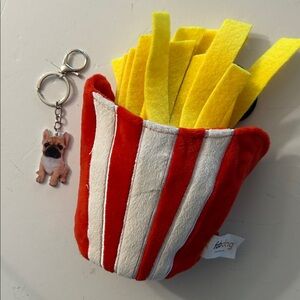 French fry dog toy NEW with squeaker and a French Bulldog keychain